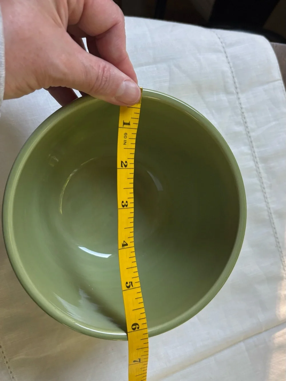 Pottery Barn Olive Green Ceramic Bowl 5” ‘Sausalito’